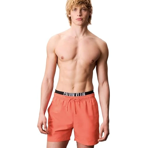 Oferta limitada: Calvin Klein Bañador Hombre Medium Double con Cintura Ajustable, Naranja (Dazzling Coral), L de 69.90 EUR a 34.00 EUR (ahorro 51%)