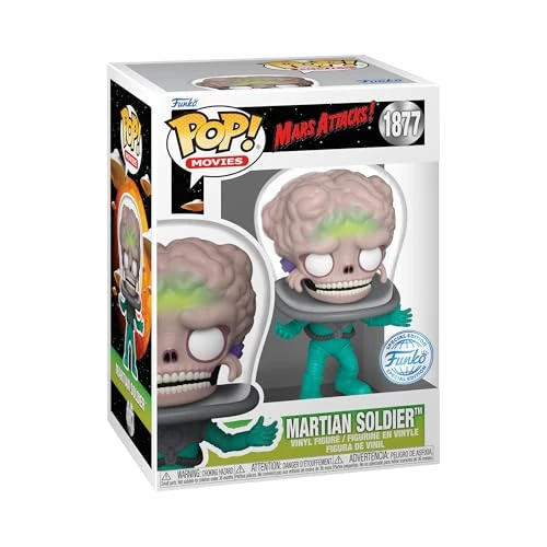 Funko POP! Movies: Mars Attacks - Alien Soldier - 1/6 Quote Für Seltene Chase-Variante - Leuchtet Im Dunkeln - Mars Attacks Film - Vinyl-Sammelfigur - Geschenkidee - Offizielle Handelswaren