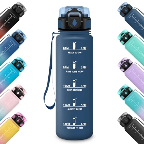Offerta a tempo: HoneyHolly Borraccia 500ml, Prova di Perdite, Borraccia Bambini, Sportiva, Borraccia Motivazionale, con Indicatore del Tempo, Bottiglia Acqua, Borraccia per Scuola, Campeggio, Yoga, Ufficio - 0.00% da 8.99 € a 8.99 €