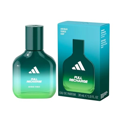 adidas Vibes Full Recharge Eau de Parfum, długo utrzymujący się, orzeźwiający zapach unisex z korzennymi, świeżymi nutami i naturalnymi olejkami eterycznymi, 30 ml
