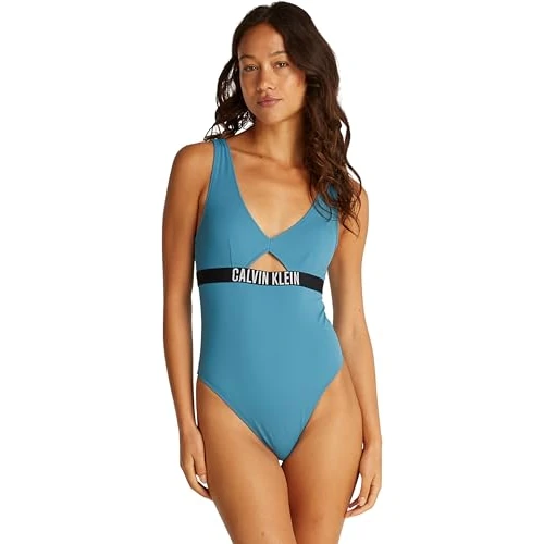 Calvin Klein Maillot de Bain Femme One Piece Dos Nu, Bleu (Storm Blue), 3XL