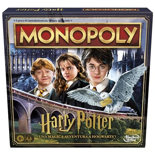 Hasbro Gaming Monopoly Harry Potter Edition, Board Game for 2-6 Players, Game for Children and Girls from 8 Years Old, in Italian Version