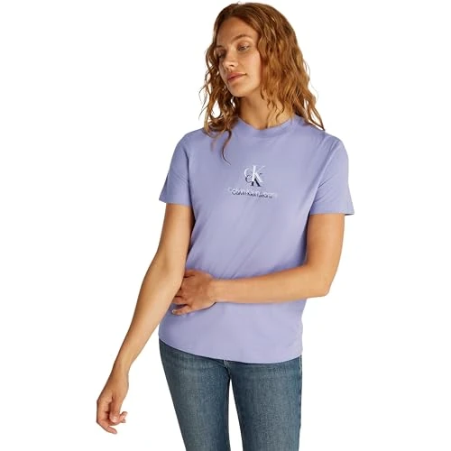 Zeitlich begrenztes Angebot: Calvin Klein Damen T-Shirt Kurzarm Shadow Graphic Tee Regular Fit, Violett (Persian Violet), XXS von 9.11 € auf 9.11 € (0.00% Rabatt)