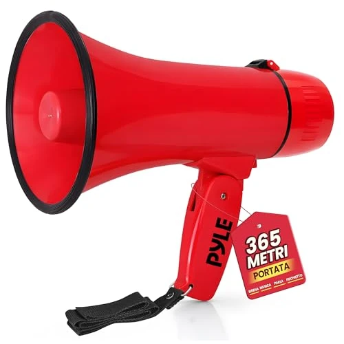 Offerta a tempo: Pyle Megafono Portatile 20 Watt, Altoparlante Portatile con Volume Regolabile e Sirena, Megafono Compatto e Potente per Annunci, Eventi e Sport - 0.00% da 17.99 € a 17.99 €