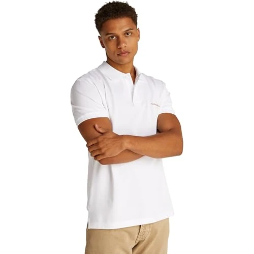 Offerta a tempo: Calvin Klein Uomo Maglietta Polo Maniche Corte Monologo Regular Fit, Bianco (Bright White), L - 45% da 79.90 € a 43.95 €