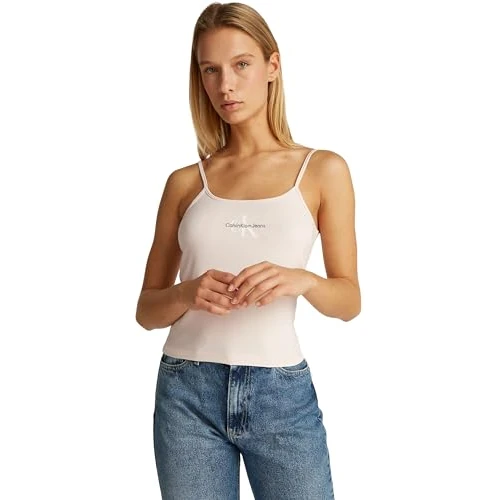 Oferta limitada: Calvin Klein Camiseta de Tirantes Mujer Strappy Tank Top Slim Fit, Rosa (Silver Peony), XXS de 21.57 € a 15.46 € (ahorro 28.33%)