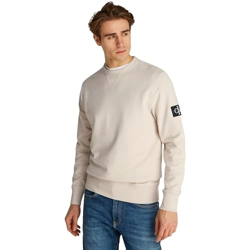 Calvin Klein Sudadera para Hombre Badge Crew Neck Cuello Redondo