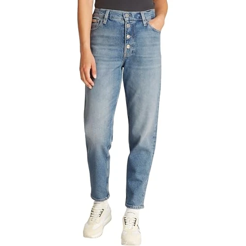 Limited-time offer: Calvin Klein Women’s Tapered Fit Mom Jeans, Blue (Denim Light), 24W/34L from 57.48 £ to 28.59 £ (save 50.26%)