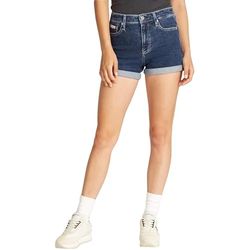 CK JEANS Dames MID RISE SHORT J20J225160, Denim (Denim Dark), 32W, Denim (Denim Dark), 32W