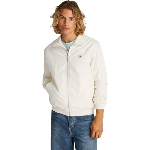 Calvin Klein Cortavientos Hombre Crisp Cotton Harrington ligero, Beige (Turtledove), S