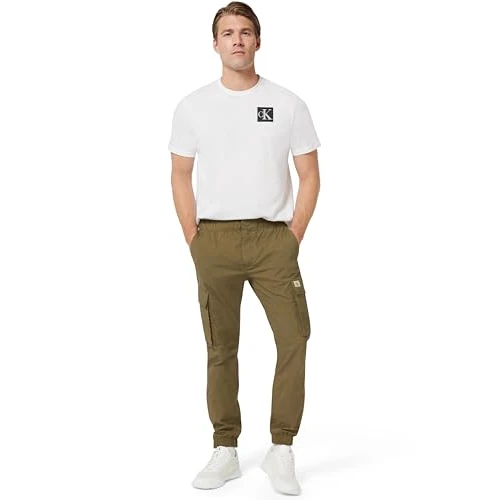 Limited-time offer: Calvin Klein Men’s Skinny Fit Cargo Trousers, Beige (Stone Gray), 33W from 90.00 GBP to 53.79 GBP (save 40%)