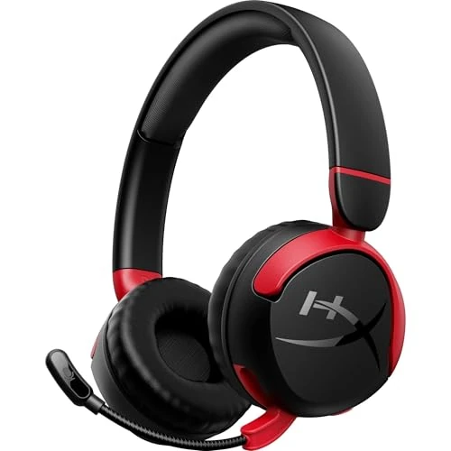 Zeitlich begrenztes Angebot: HyperX Cloud Mini Wireless Gaming-Headset, Bluetooth, 30-mm-Treiber, Lautstärkebegrenzung unter 85 dB, 25 Std Akkulaufzeit, Flip-to-Mute-Mikrofon, für Kinder 8–12 Jahre, Schwarz-Rot von 49.99 € auf 38.29 € (23% Rabatt)