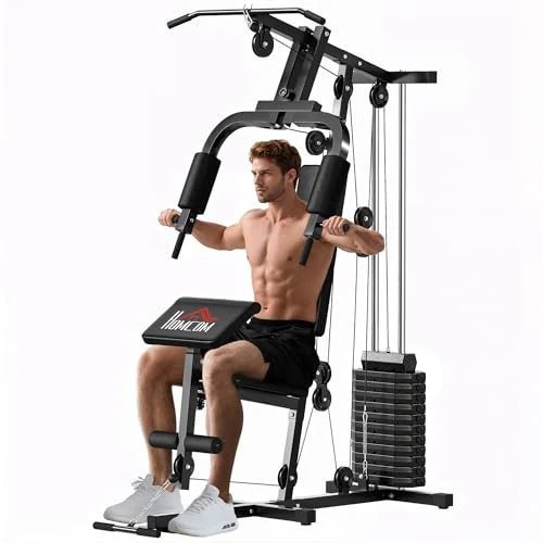 Zeitlich begrenztes Angebot: HOMCOM Home Fitness Station mit gepolstertem Sitz und Rückenlehne, multifunktionale Stahl- und PU-Fitnessstation, 135x103x210 cm, Schwarz von 548.95 € auf 548.95 € (0.00% Rabatt)