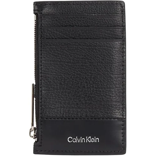 Calvin Klein Porte-Carte Homme Subtle Mix Cardholder en Cuir, Noir (Black Grain/Smooth), Taille Unique