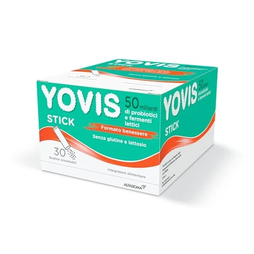Offerta a tempo: Yovis Stick, Probiotici per il Benessere Intestinale, 50 Miliardi di Fermenti Lattici Vivi, Senza Glutilne e Lattosio, 30 Bustine Orosolubili - 18% da 26.98 € a 22.04 €