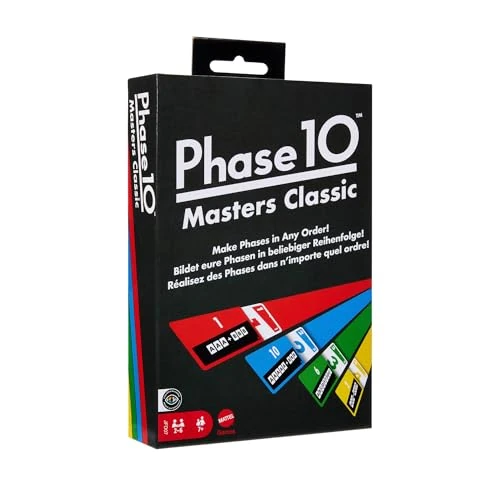 Limited offer: Mattel Games Phase 10 Masters Classic Card Game Including 60 Phase Target Cards That Can Be Played in Any Order for 2 to 6 Players from 19.63 EUR to 19.63 EUR (save 0%)