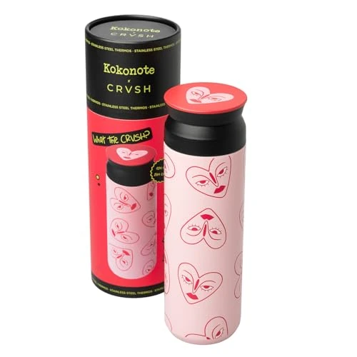 Kokonote Metal Water Bottle 500 ml - 17 oz x CRVSH | Hot And Cold Water Bottle | 500ml Water Bottle | Cool Gifts | Water Bottle Metal | Cute Water Bottle