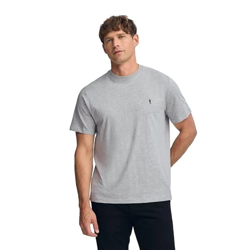 Offerta a tempo: Polo Club Maglietta Basic Grigio Vigorè Cotone con Logo Ricamato Uomo - T-Shirt for Men - 23% da 29.90 € a 22.90 €