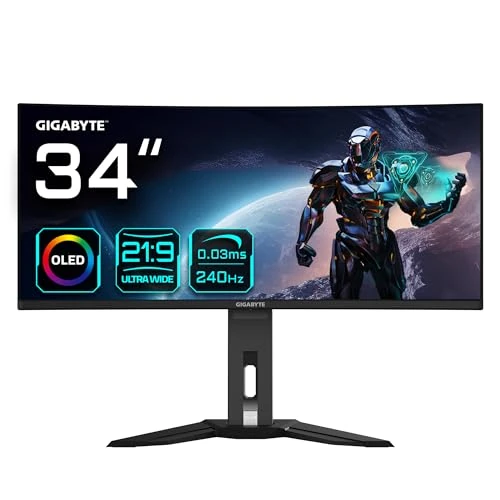Oferta limitada: GIGABYTE Monitor de Juegos Curvo OLED WQHD MO34WQC2 de 34" - 3440 x 1440, 240Hz, 0.03ms, KVM, 250 CD/m², FreeSync Premium Pro, DisplayHDR True Black 400, HDMI 2.1, Displayport 1.4 de 699.00 € a 699.00 € (ahorro 0.00%)