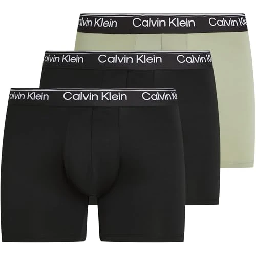 Calvin Klein Men’s 3 Pack Stretch Boxer Briefs, Multicolor (B- Beau Bl, F Mauve, Saharah Sn Wbs), S