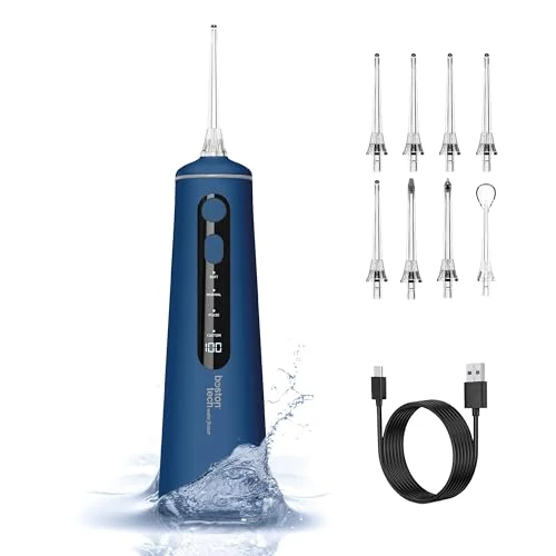 Limitiertes Angebot: Munddusche Tragbar Aquapik – Kabelloser Profi-Dentalpulsator | 8 Aufsätze, 4 Reinigungs-Modi | IPX7 Wasserdicht, 300 ml, USB-C Wiederaufladbar | Mundreinigung Zuhause & Unterwegs von 38.12 EUR auf 36.35 EUR (Spare 5%)
