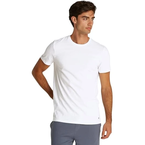 Calvin Klein Camisetas de Manga Corta Hombre Pack de 3 de algodón, Blanco (White, White, White), L