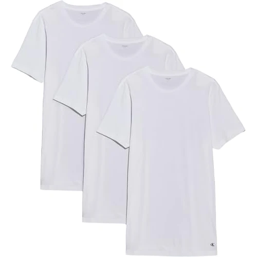 Calvin Klein Camisetas de Manga Corta Hombre Pack de 3 de algodón, Blanco (White, White, White), XXL