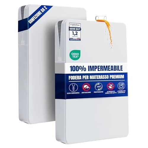 Oferta limitada: Funda Protector de Colchón Impermeable 100x200x20 cm Cremallera, Pack de 2 de 28.61 € a 27.18 € (ahorro 5%)