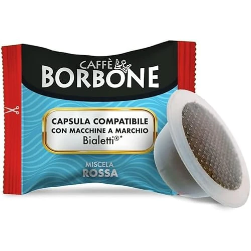 Caffè Borbone Mieszanka Czerwona - 50 Kapsułki do Kawy - Kompatybilna z ekspresami do kawy Bialetti*