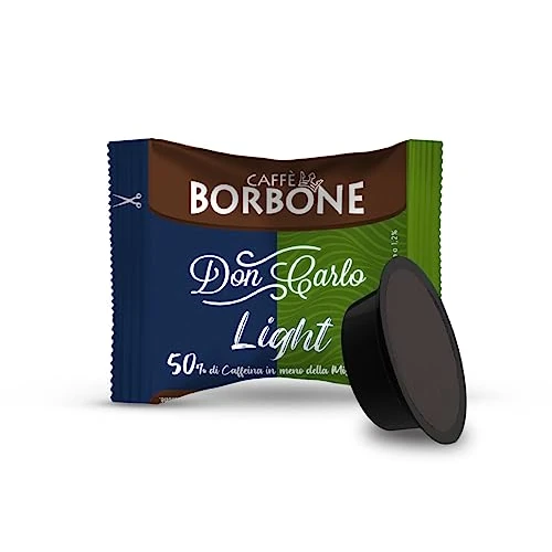 Caffè Borbone Don Carlo, Mezcla de Café Light, 50% menos cafeína que la Mezcla Azul - 50 Cápsulas - Compatibles con Máquinas de Café Lavazza A Modo Mio para uso doméstico