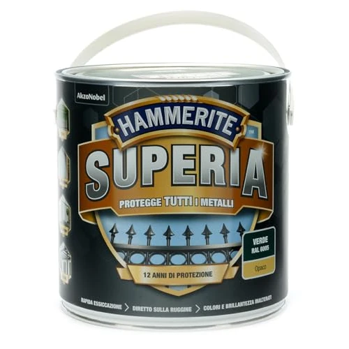 Oferta limitada: Hammerite Superia - Esmalte de metal antioxidante para interior y exterior, color verde, 2,5 l de 56.34 € a 56.34 € (ahorro 0.00%)