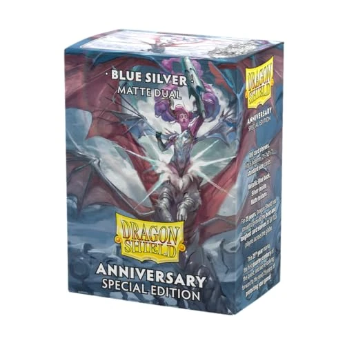 Limited offer: Dragon Shield | Matte Dual Standard Size Card Sleeves | 25th Special Edition | 100 - Smooth & Tough Premium TCG Sleeves - Compatible with Pokemon, One Piece & Magic The Gathering | Blue/Silver from 15.06 EUR to 13.25 EUR (save 12%)