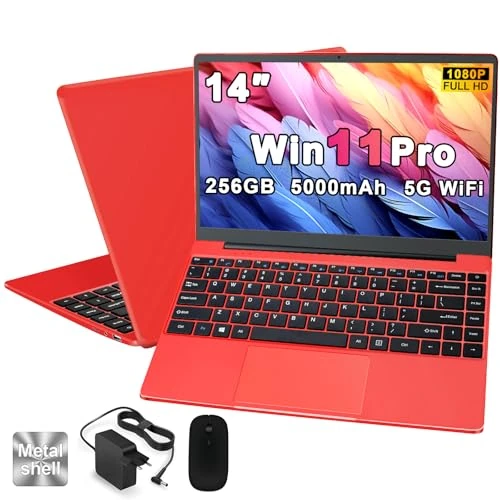 NOTODD Ordenador Portatil Celeron N4020 Up to 2.8Ghz, Ordenadores Portatiles 14 Pulgadas Win 11-Rot