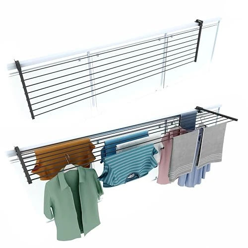 Offerta a tempo: foxydry Duo, stendibiancheria da ringhiera e balcone, richiudibile, 202 cm - 5% da 89.70 € a 85.21 €