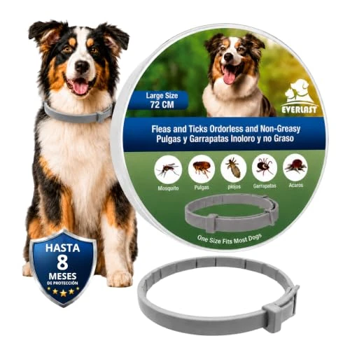 Oferta limitada: Tempotech Collar Antiparasitario para Perros - Protección contra Pulgas, Garrapatas y Mosquitos hasta 8 Meses - Impermeable, Ajustable y Cómodo (1, Gris, 72CM) de 16.59 € a 11.24 € (ahorro 32%)