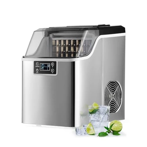 Offerta a tempo: CREWORKS Macchina Ghiaccio 22kg/24 Ore Fabbricatore Ghiaccio 24 Cubetti in 11-20 Minuti Serbatoio 3.2L Macchina per Ghiaccio Autopulente con LCD Pannello per Casa Ufficio Bar Ristorante - 0.00% da 209.99 € a 209.99 €