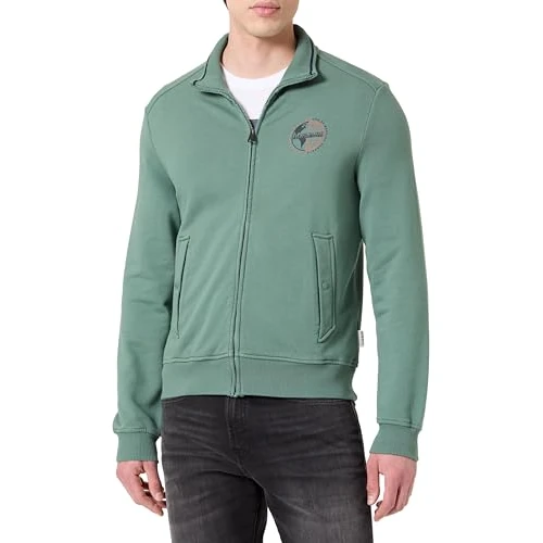 Napapijri Beril Full Zip Sweat Green Size S, Green Balsam, S