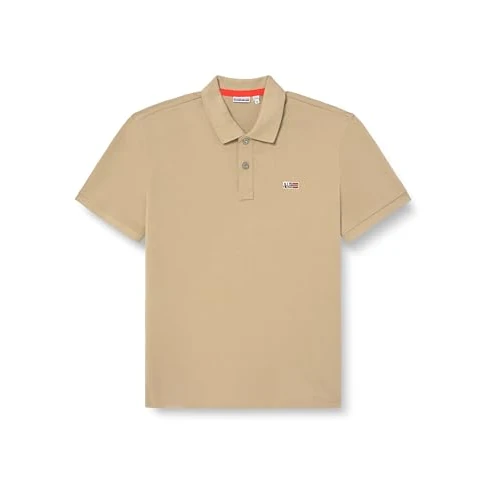 Napapijri Eruggy Short Sleeve Polo Shirt Beige Size L, Beige Cornstalk, L