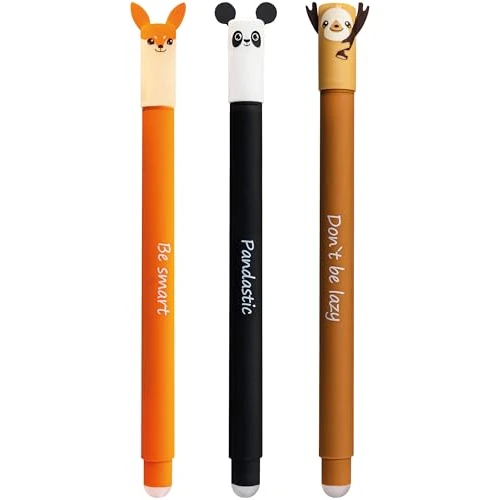 期間限定オファー: Eberhard Faber 599019 – 消せるインクローラー 動物消去ペン 3本 パンダ キツネ ナマケモノ ジェルペン ブルー 0.7mm 通常価格 9.90 JPY セール価格 8.67 JPY (割引 12%)