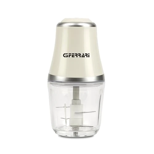 G3 Ferrari G20163 Vetromix - Picadora (500 W, 500 ml, vaso de cristal, pulso, cuchillas de acero inoxidable), color blanco