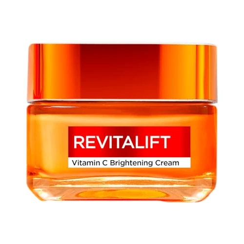 L'Oréal Paris Crema facial adecuada para pieles sensibles, efecto alisador y uniforme, piel suave y elástica, con vitamina C + ácido salicílico, Revitalift, 50 ml