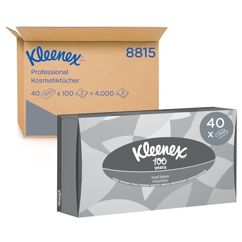Kleenex Zakdoekjes 8815 - Wit - 2 Laags - 40 Verpakkingen x 100 Vellen (4000 vellen)