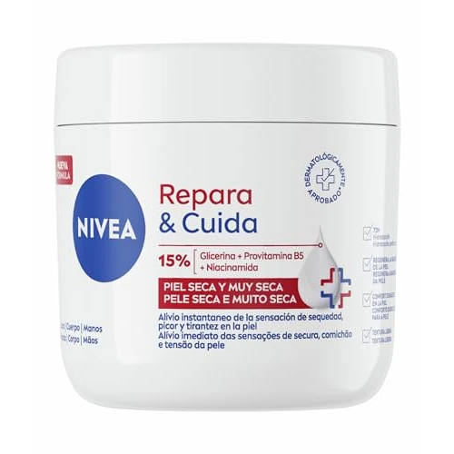Offerta a tempo: NIVEA Repair & Care Niacinamide 400 ml, Crema corpo idratante pelle secca e molto secca, Crema multiuso per corpo, viso e mani nutriente 72H con 15% Glicerina, Provitamina B5 e Niacinamide - 29% da 7.99 € a 5.68 €