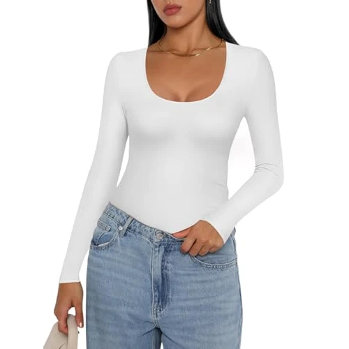 Oferta ograniczona: Ekouaer Damskie koszulki z długim rękawem, dekolt w serek, rozciągliwy dopasowany podkoszulek, lekka podstawowa koszulka termiczna XS-XXL z 78.45 EUR na 78.45 EUR (znizka 0%)