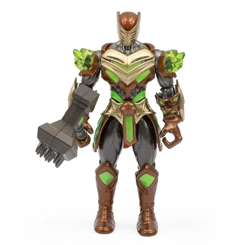 GORMITI THE NEW ERA - Rockard Glen Earth Clan Gormita, 15 cm Articulated Action Figure, Hero with Bronze Green Armor and Seismic Hammer Accessory, for Children from 3 Years Old