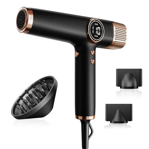 Limitiertes Angebot: Faszin Leichter Haartrockner mit Hochgeschwindigkeitsmotor mit 110.000 U/min für schnelles Trocknen, 200 Millionen Ionen-Föhn, Reisehaartrockner mit geringem Lärm (Jett-Schwarz) von 219.99 EUR auf 219.99 EUR (Spare 0%)