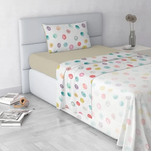 Offerta a tempo: Set Lenzuola Letto Fashion, Made in Italy- Completo Letto in Morbida Microfibra, Lenzuolo Sotto con Angoli, Telo Sopra 150x270 e Federa con Patella Interna, Singolo, Balloon - 0.00% da 38.96 € a 38.96 €