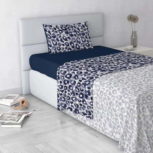 Offerta a tempo: Set Lenzuola Letto Fashion, Made in Italy- Completo Letto in Morbida Microfibra, Lenzuolo Sotto con Angoli, Telo Sopra 150x270 e Federa con Patella Interna, Singolo, Wild - 40% da 29.90 € a 17.93 €