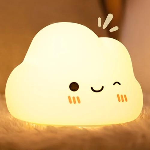 Offerta a tempo: Diboniur Luce Notturna Bambini, Luce Notturna Neonato Ricaricabile, 7 Colori 3 Luminosità, Silicone Lampada Notturna per Bambini, Deco Cameretta Bambina (Nuvole) - 0.00% da 15.99 € a 15.99 €