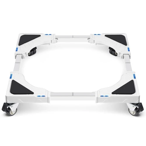 Offre limitée : Humagineer Support Machine à Laver Réglable en Largeur 40-60cm, Socle Lave Linge Charge 200KG, Bases de Réfrigérateur et Sèche-Linge avec 4 Roues de Blocage, Anti-Vibration, Réduction du Bruit, Blanc de 37.69 € à 37.69 € (0.00% de remise)